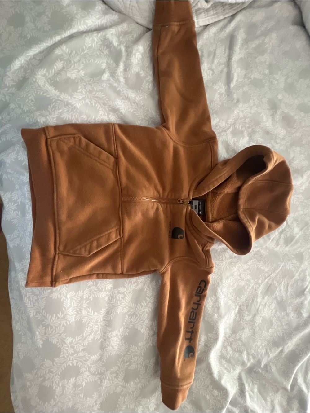 Carhartt Kids' Brown Hooded Zip Sweatshirt size 18mo